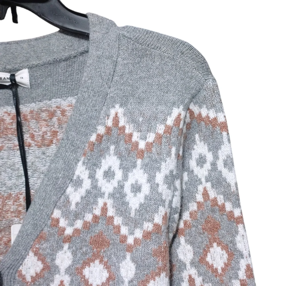 Lucky Brand Snowflake Geometric Cardigan Sweater Dress Women's Plus Size  2X NWT - Picture 8 of 12